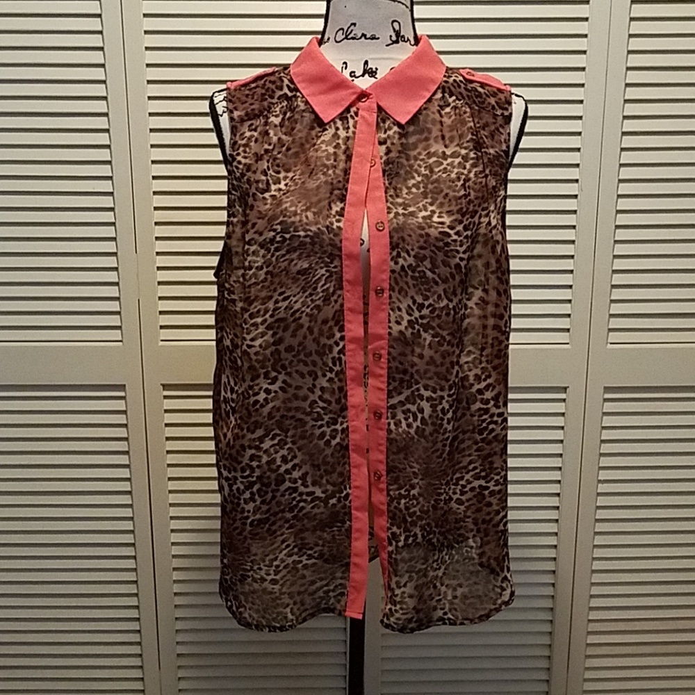 Women's button up sheer top